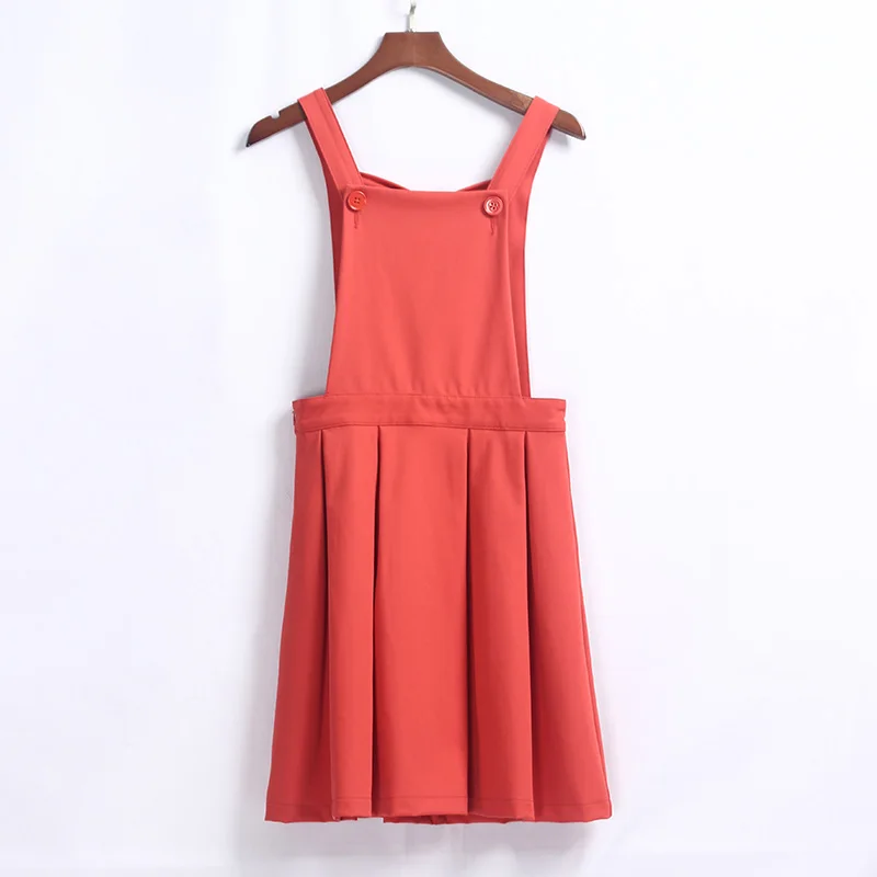 red school pinafore