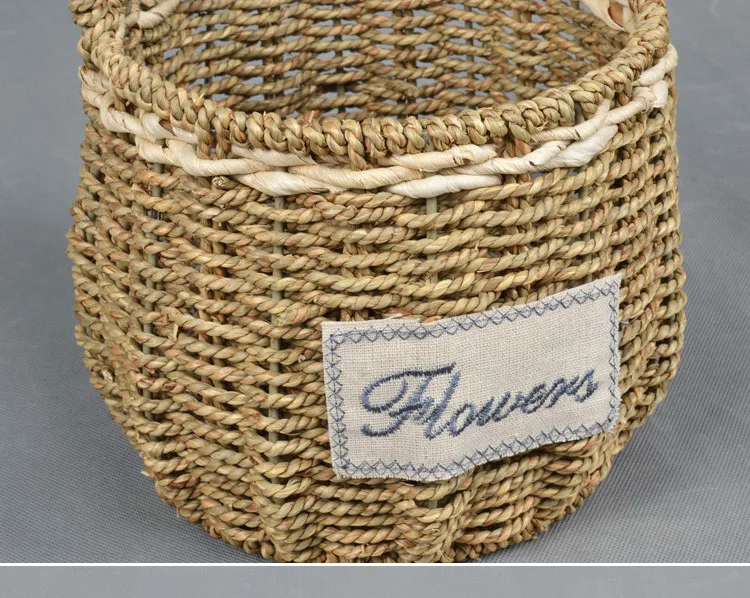 Woven Picnic Storage Fabric Easter Seagrass Belly Basket