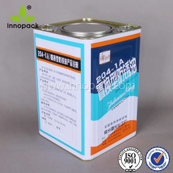 20 Litre Square Metal Bucket In Plain Color,Rectangular Iron Tin Can