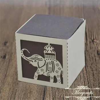 Laser Cut Cute Elephant Baby Shower And Birthday Delicate Gift Favor