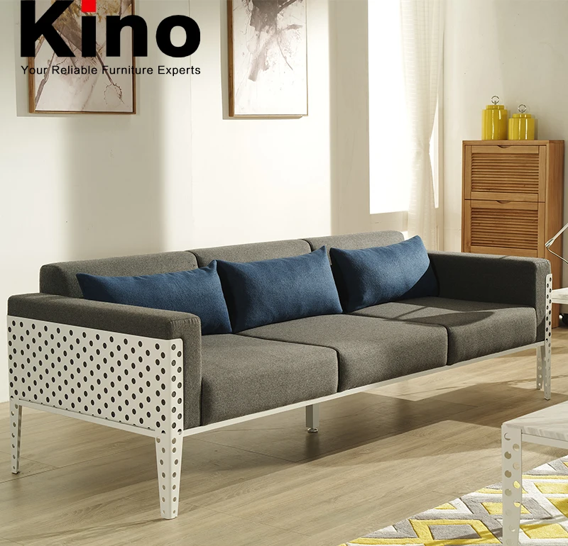 Modern Fabric Sofa Office Furniture 3 Seater Metal Frame Design Fabric Sofa Office Furniture 3 Seater