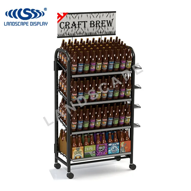 Unique Shape Beer Bottle Display Shelf / Beer Promotion Shelf /bottle