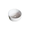 Solid surface round bathroom vessel sinks