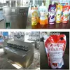 Acai Juice stand up pouch with spout sachet filling and capping machine with date printer