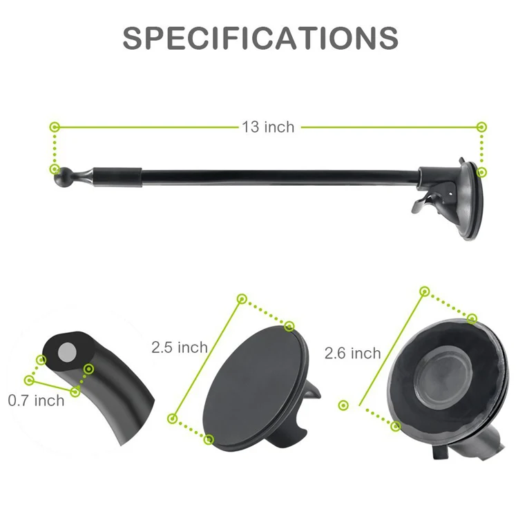 Universal 2 clamps windshield dashboard long arm gooseneck tablet mobile car holder for 7-10 inch Ipad