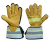 PRI AB grade full grain cowhide reflective tapes Firefighter safety gloves leather working