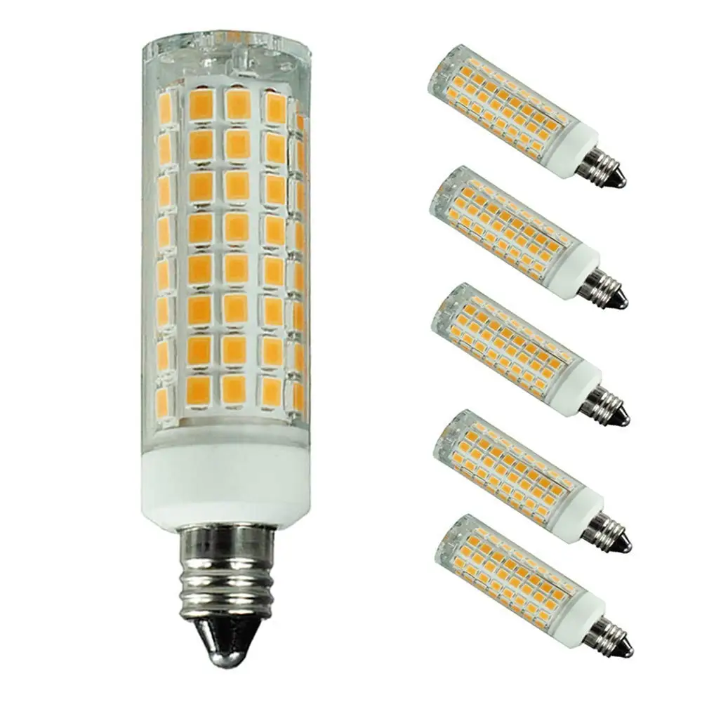1000LM Dimmable 3000K Warm White AC110V 120V Pack of 5 8W JD E11 LED Bulbs Mini Candelabra LED Base 150W 100W Halogen Equivalent