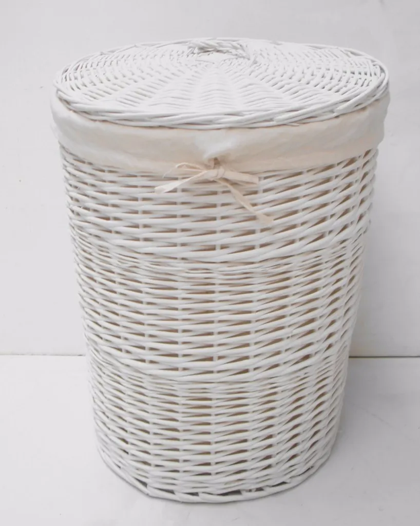 white wicker laundry basket