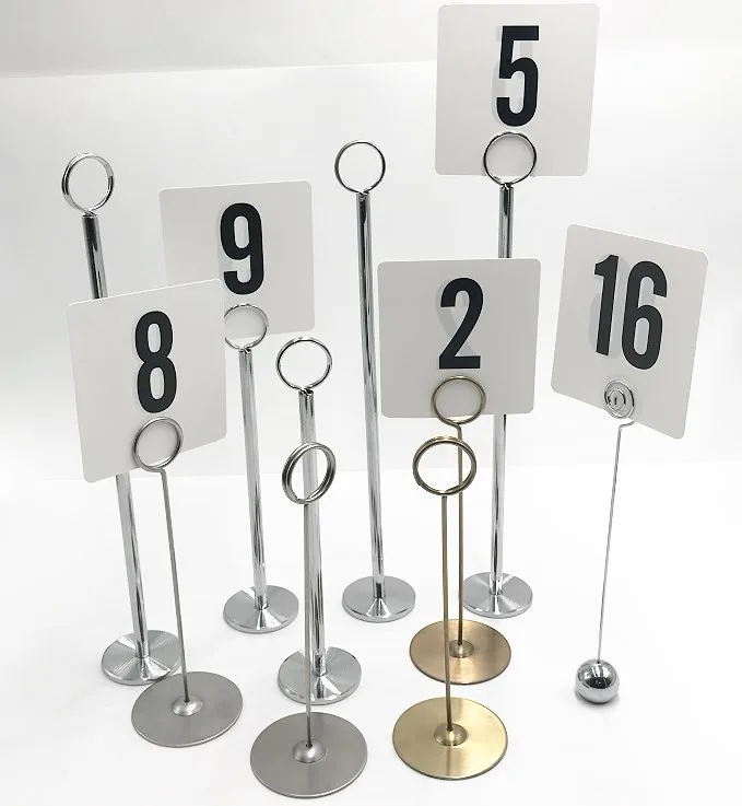 Tebery 8 stainless steel Table Number Holder Table Card Holder Table Number Stand Place Card Holder Table Photo Holders Pack of 12 