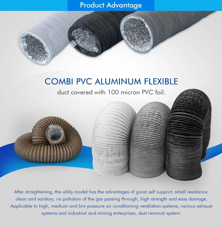 315mm 12" Flexible PVC Coated Aluminium combi Ducting 10m box 
