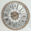 Large Galvanized Retro round clock ,Wall Clock Wood Face Design And Galvanized Numbers and Black Arms. Galvanized Wall Clock