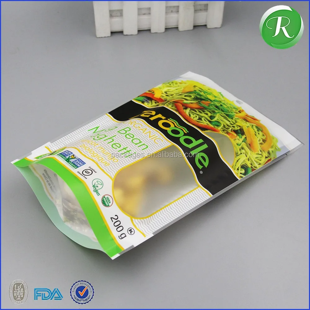 Ecofriendly Custom Printing Clear Plastic Flour Macaroni Pasta