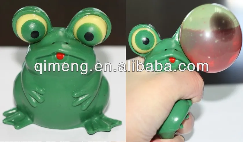 squeeze bulb jumping frog toy