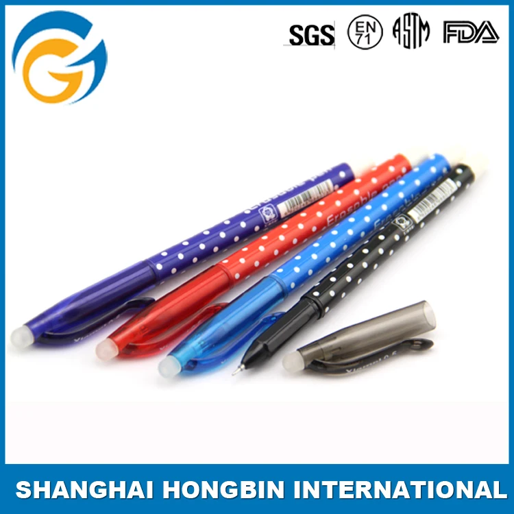 3 Color Gel Ink Pen Eraser With Plastic Black Cover Ball Pen Ink Eraser