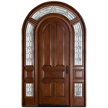 Prettywood Maison Ronde Entr&eacute;e Sup&eacute;rieure En Bois Massif Porte Principale Conception Avec Verre
