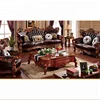 Premium Quality Brown Traditional European Wooden Sofa Set Designs