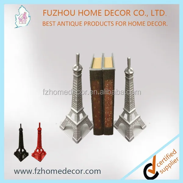 Special design metal library bookends with gem shape and gold color