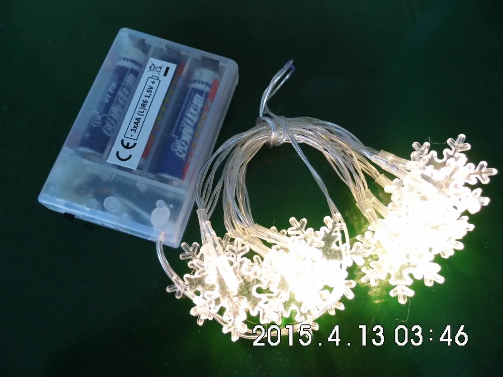 1.5M 10LED battery operated Christmas wedding snow flower string lights