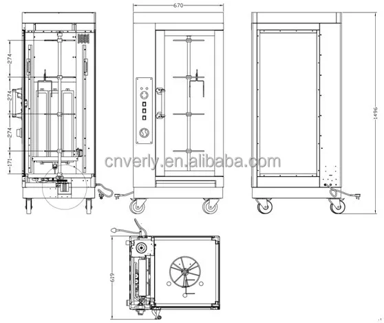 Gas Rotary Chicken Rotisserie With Hot Air Circulation Vxk-726f - Buy ...