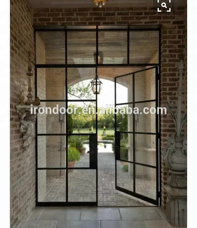 Powder coated sliding iron french door interior design house used