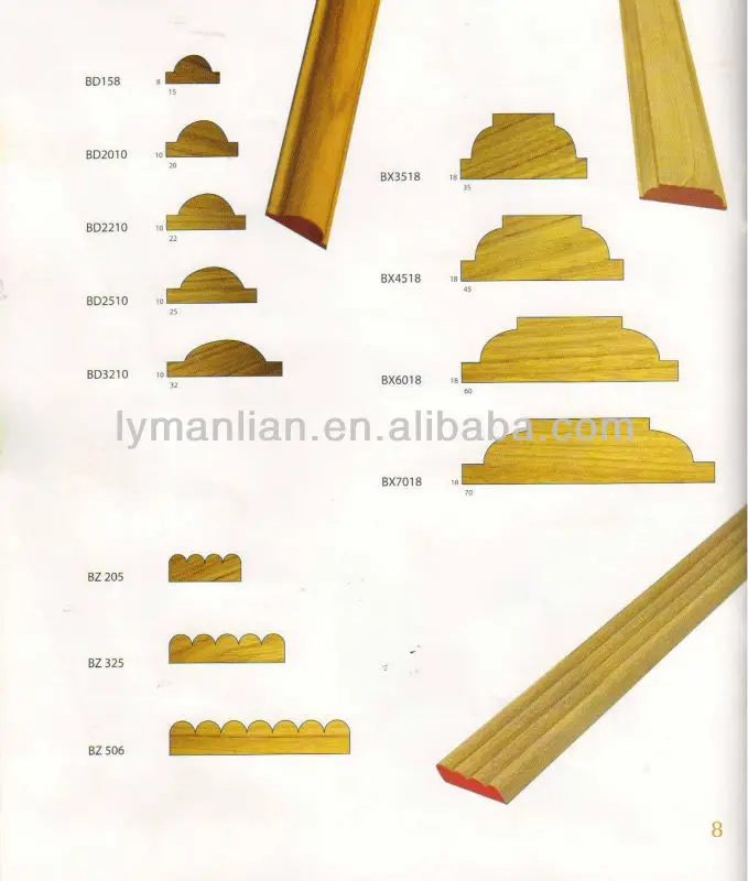 cambered shape wood decorative ceiling/crown moulding for interior decorative