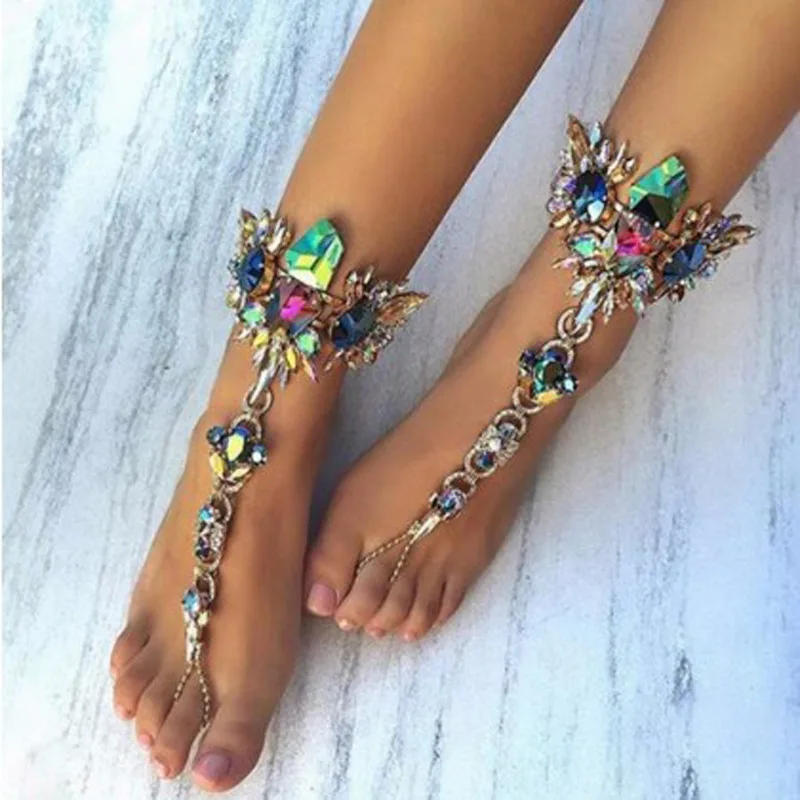 Barefoot Sandals-Anklet-Beach offers Wedding Barefoot Sandals-Black Barefoot Sandals-Barefoot Sandals Boho-Foot Jewelry