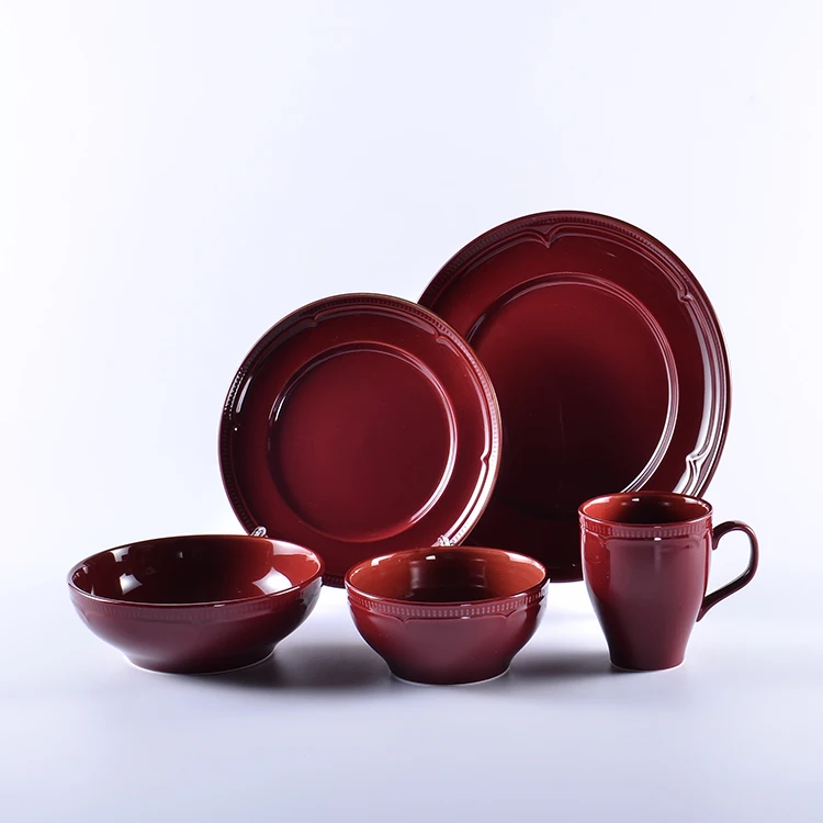 High Quality Vintage Philippine Hotel Restaurant Red Colorful Glazed