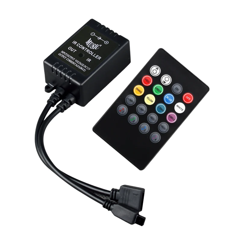 sound controller DC5V 12V 24V RF20 key music remote control controller for5050 3528 led RGB light Strip