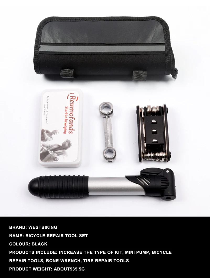 bike tool kit with pump