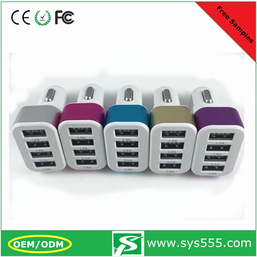 SYS high quality 1 year warranty 4 port usb car charger SYS high quality 1 year warranty 4 port usb car charger