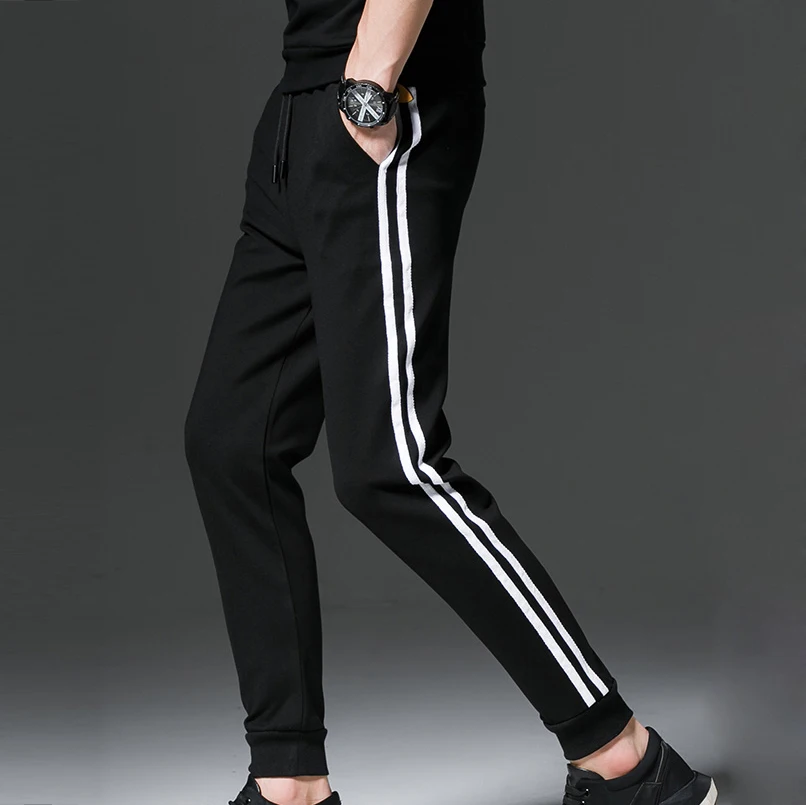 side stripe black pants