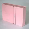 customized high quality nice silver foil pink book shape gift box with foam insert with magnetic flap for cosmetic