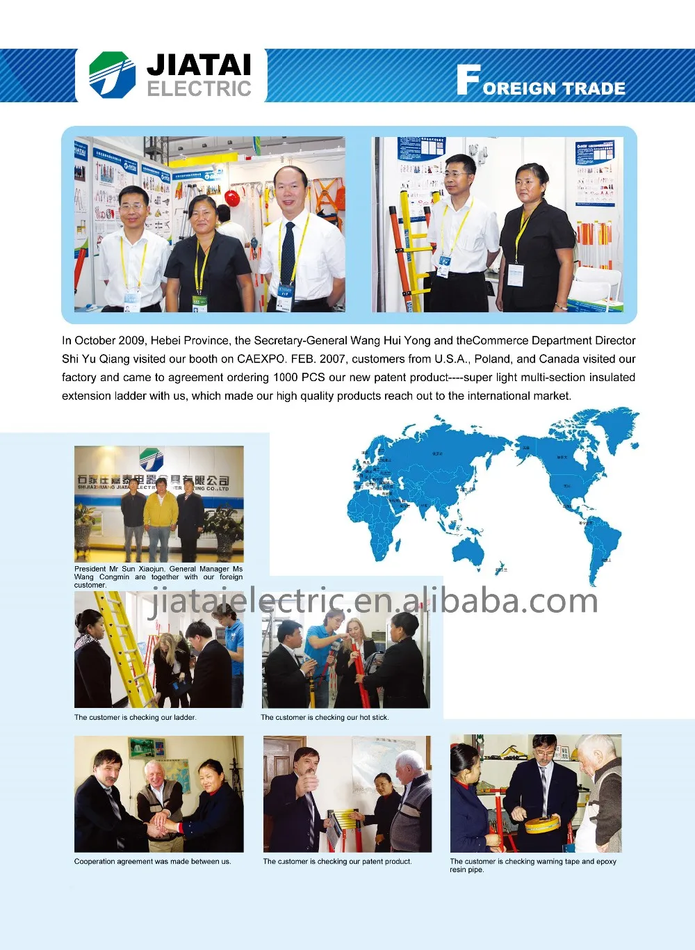 portable high voltage ground stick with earth clamp and wire