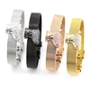 Wholesale Custom Slide Accessories Boot Stainless Steel Mesh Girls Bangle Jewelry Women Charm Bracelets