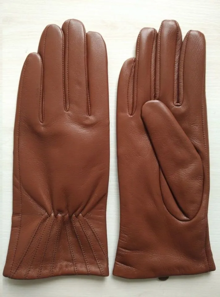 ladies red brown hotsale thin leather hand gloves
