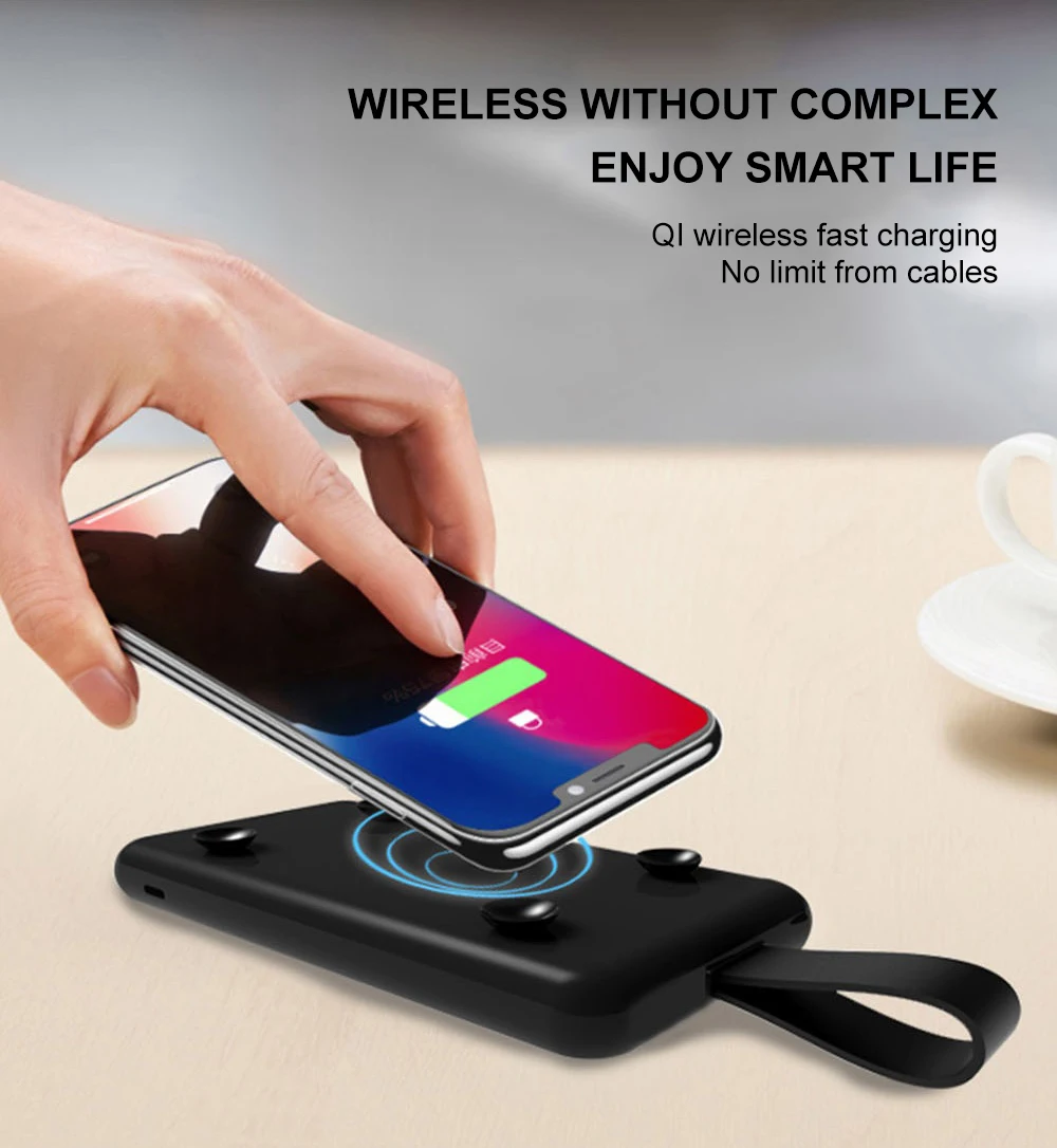 Ultra Slim Qi Wireless Charger Powerbanks Pd 18w Fast Charging Wireless ...