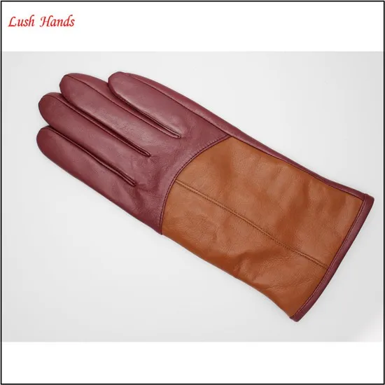 2017 new style women custom-made colored leather gloves