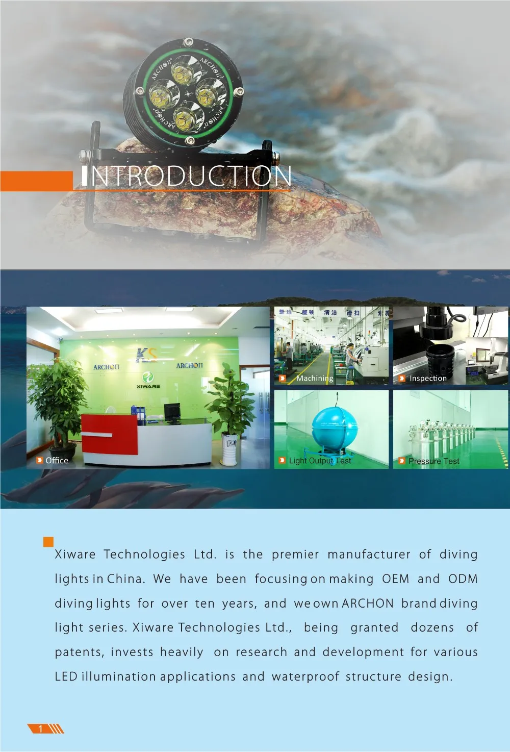 ARCHON GMINI3 Dry Battery Deep diving dive light torch