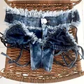 2016 New Sexy Bikini Halter Retro Denim Swimwear Cowboy Swimsuit Swimwear Brazilian Swimsuit High Waist Bathing