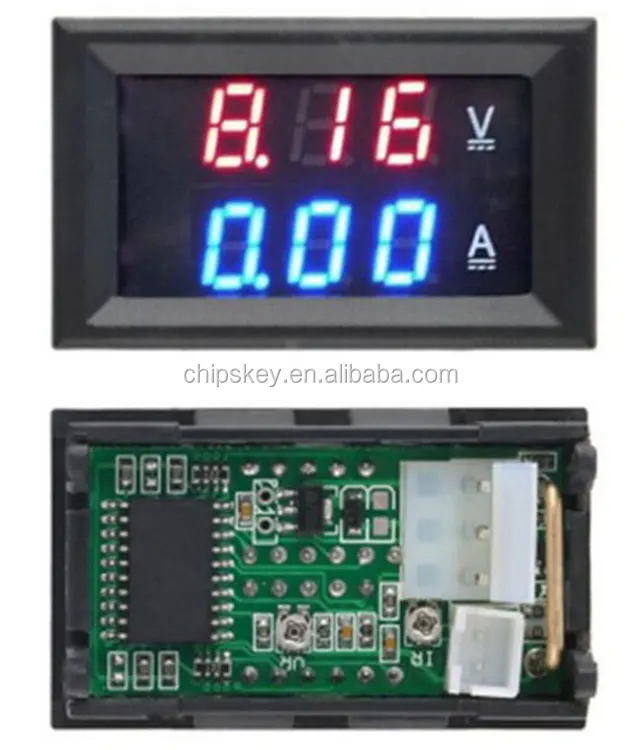 Dc 100v 10a Voltmeter Ammeter Blue Red Led Amp Dual