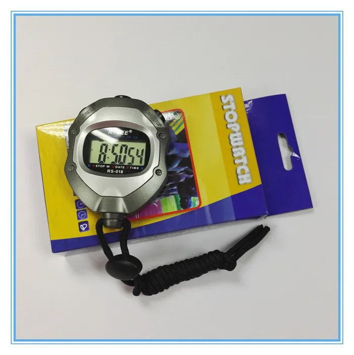 High Accuracy 0.01 1/100 Second Minimum Unit Silver Digital Stopwatch