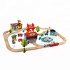 80 PCS Wooden Track Fishing in One Set Children Railway Toy Train Set