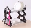2019 huangxuan High quality 2 tier kitchen dish rack with plastic tray organizer