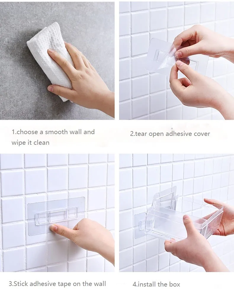 Waterproof Wall Mounted Multifunctional Bathroom Plastic Tissue Box ...