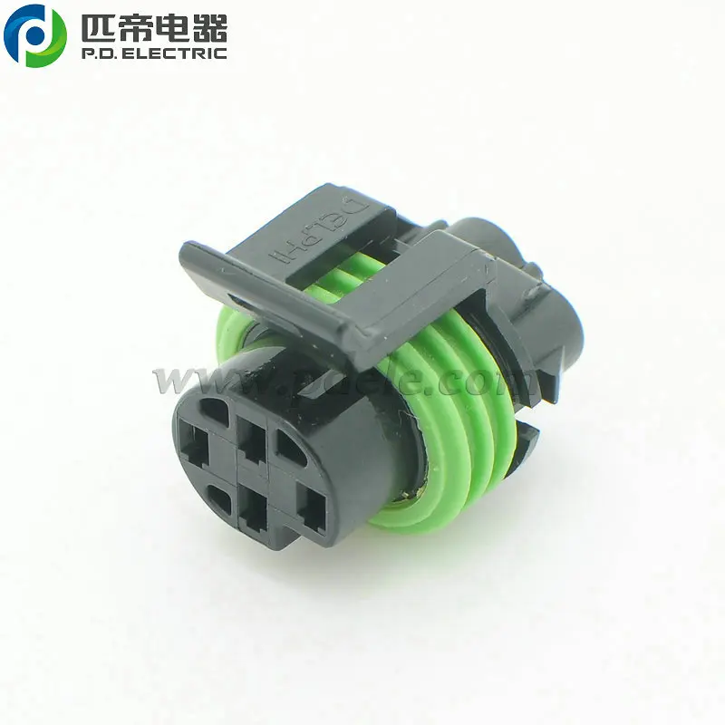 4 Way Female Black Pa66 Delphi Waterproof Automotive Car Connector