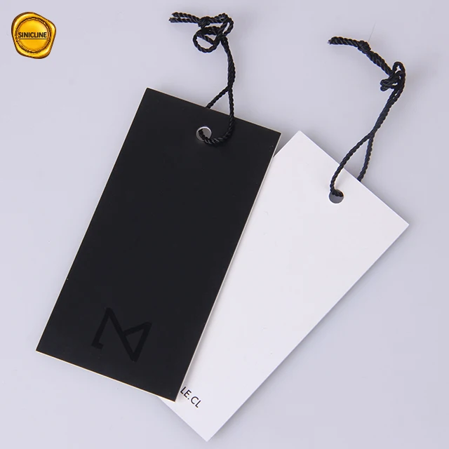 Sinicline Thick Black Paper Cardboard Custom Company Printing Hang Tag ...