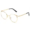 Lightweight Metal Optical Frames Medicated Fashion Ripple Decor Round Eye Glass Frames