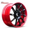 Forged Car Wheels Rims Center Disk Black Red Lip