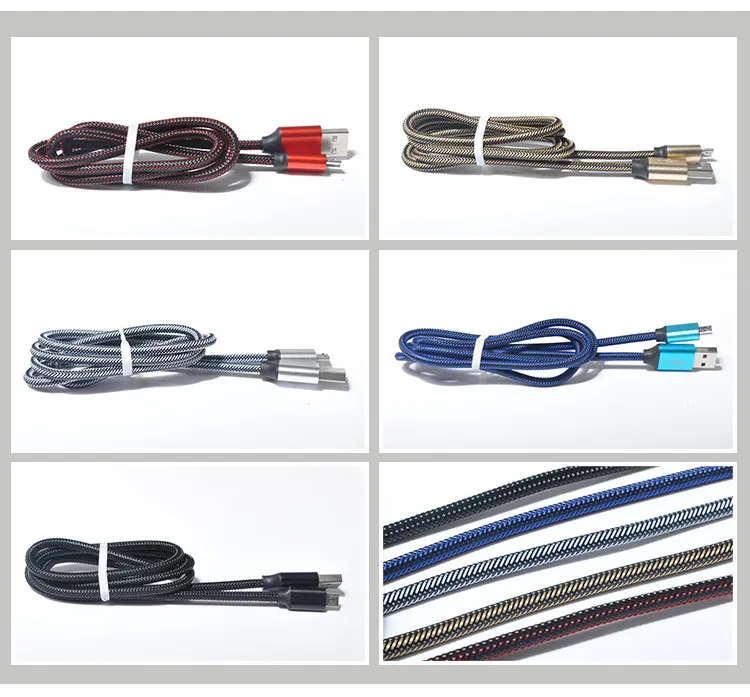 High quality 1m 2m 3m micro usb charger cable, braided micro usb data line for samsung cable