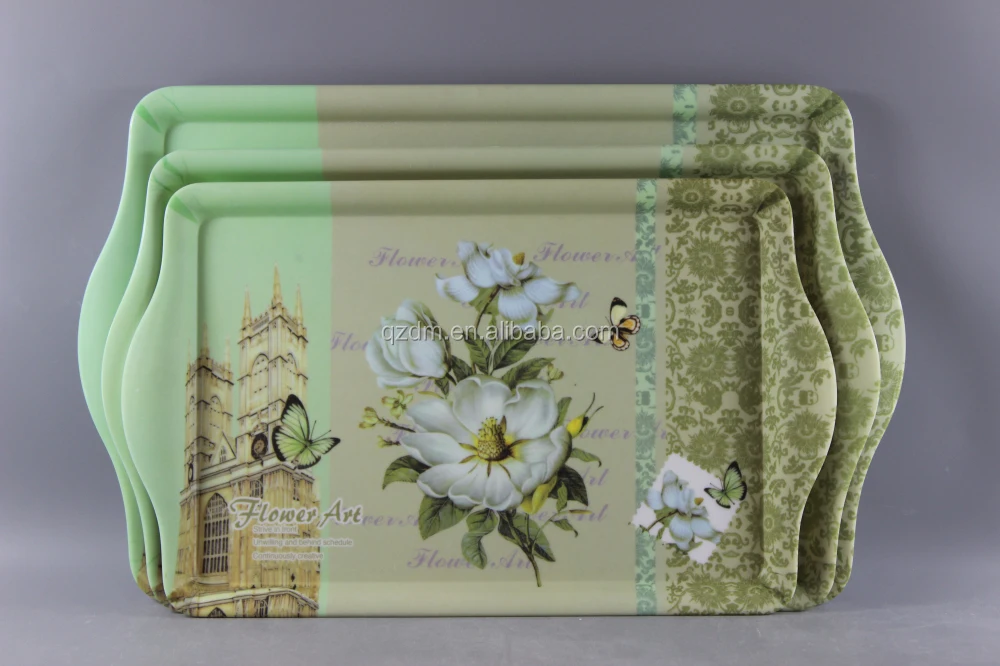 Flower Print Melamine Homeware tray, Plastic tray